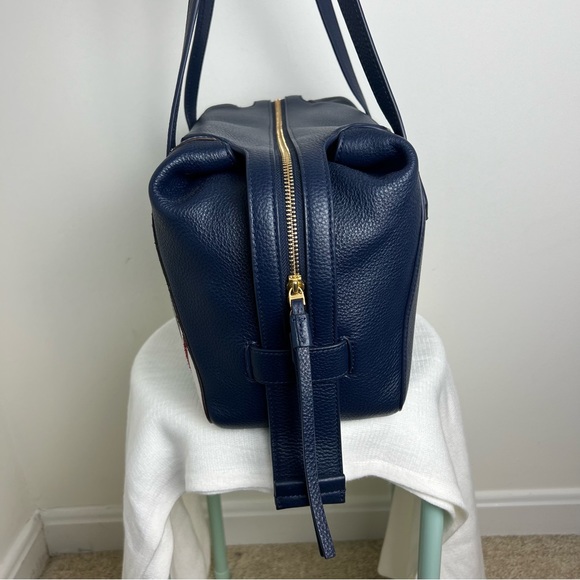 Tory Burch Blue Perry Balloon Stripe Satchel Leather Bag NEW Multicolor - Picture 5 of 16